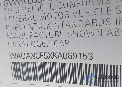 2019 Audi A5 45 Premium from USA, damaged, VIN WAUANCF5XKA069153